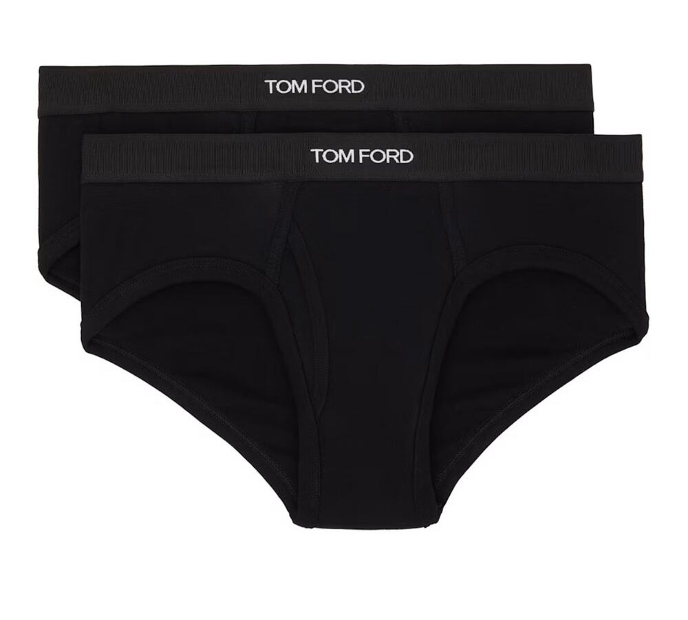 TOM FORD Two-Pack Black Cotton Briefs